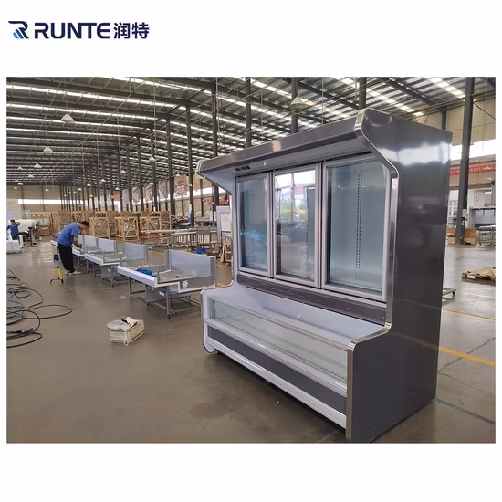 Refrigerated Fruit Vegetable Display Open Chiller Fridge Showcase with Defrost