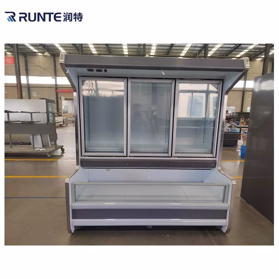Refrigerated Fruit Vegetable Display Open Chiller Fridge Showcase with Defrost