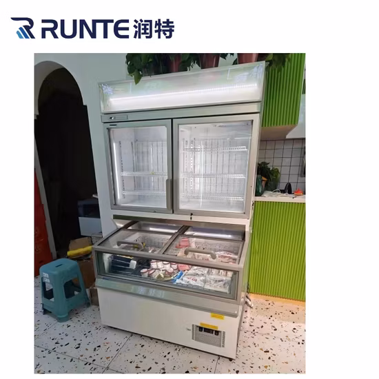 Refrigerated Fruit Vegetable Display Open Chiller Fridge Showcase with Defrost