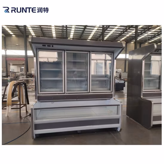 Refrigerated Fruit Vegetable Display Open Chiller Fridge Showcase with Defrost